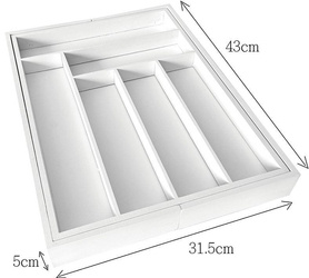 Organizer bambusowy do szuflady, biały 52x43x5 KINGHoff KH-1748