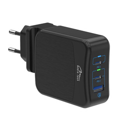 USB-C PD SMART POWER ADAPTOR - Automatyczny, uniwersalny zasilacz 65W USB-C PD dla mobilnych urządzeń, 5 automatycznie dobieranych napięć i prądów, gniazda USB-C i USB-A