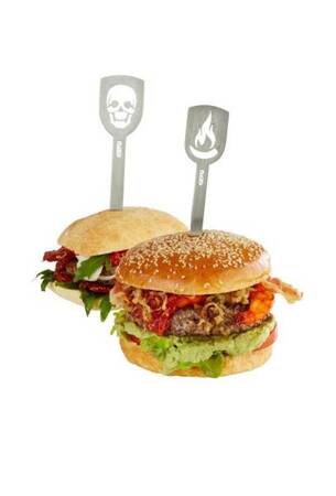 2 szpikulce do burgerów czaszka/płomień GEFU TORRO G-15430