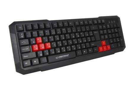 ESPERANZA KLAWIATURA PRZEWOD. GAMING USB ASPIS CZERWONA UA