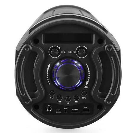 FUNBOX KEG PRO - Duży Power Audio głośnik Bluetooth 5.0+EDR, funkcja karaoke. RMS 50W, PMPO1400W, FM Radio, wyśiwietlacz, dwa głośniki 6,3”, wbudowany akumulator. Zestaw zawiera mikrofon oraz pilot.