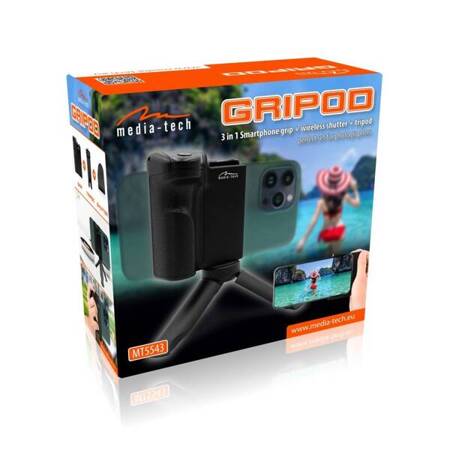 GRIPOD 3 w 1- Uchwyt do smartfona + statyw biurkowy + pilot Bluetooth