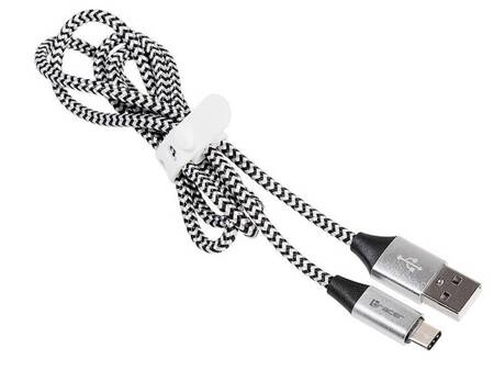 Kabel TRACER USB 2.0 TYPE-C A Male - C Male 1,0m czarno-srebrny