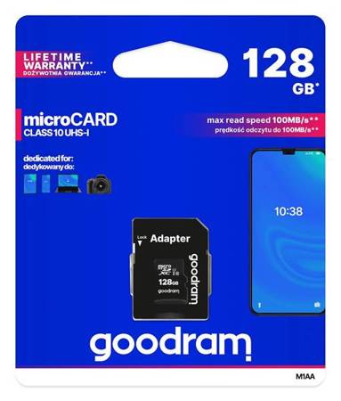 Karta pamięci Goodram microSD 128GB class 10 UHS I + adapter