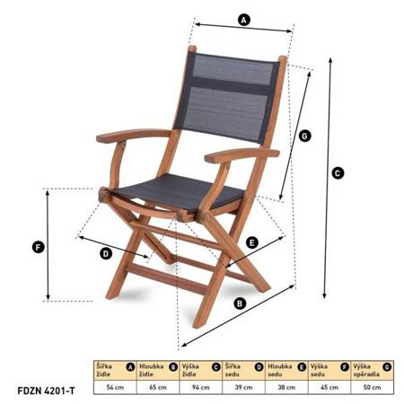 Krzesło ogrodowe FDZN 4201-T Krzesło składane 1xFIELDMANN