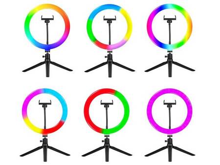 Lampa pierścieniowa TRACER RGB RING 26cm ze statywem