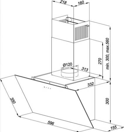 Okap MAAN Vertical Glass 60 czarny