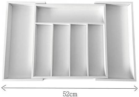 Organizer bambusowy do szuflady, biały, 52x31,5x5 KINGHof KH-1746