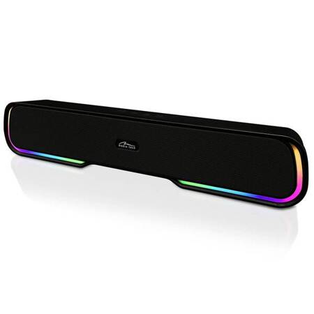 PHANTOM BT - Przenośny głośnik Bluetooth typu soundbar, multikolorowe podświetlenie RGB, RMS 10W, PMPO 450W, radio FM, MP3. AUX, wbudowany akumulator.