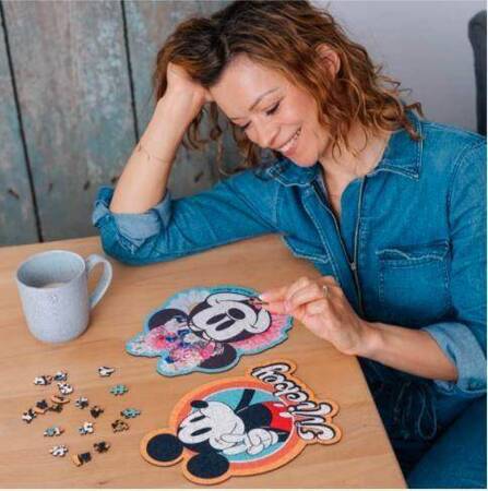 Puzzle 160 elementów Puzzle drewniane konturowe Stylowa Minnie Mouse