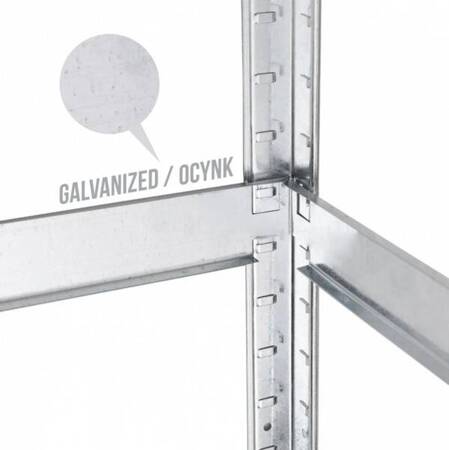 Regał magazynowy metalowy szafka 175 kg x5 ocynk rozkładany MDF GB378