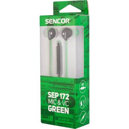 Słuchawki SEP 172 VCM GREEN EARPHONES SENCOR