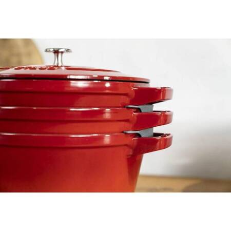 Zestaw 2 naczyń żeliwnych z pokrywką STAUB 40508-384-0 - czerwony 24 cm