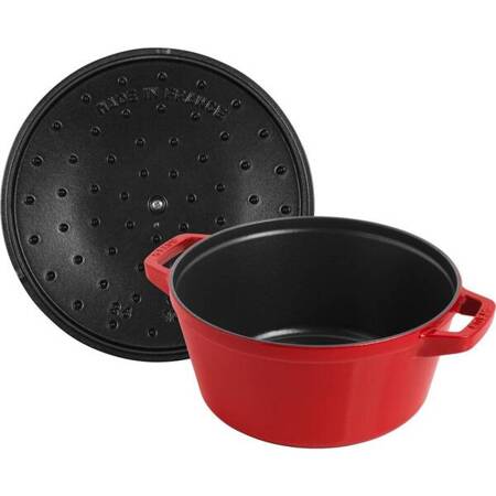 Zestaw 2 naczyń żeliwnych z pokrywką STAUB 40508-384-0 - czerwony 24 cm