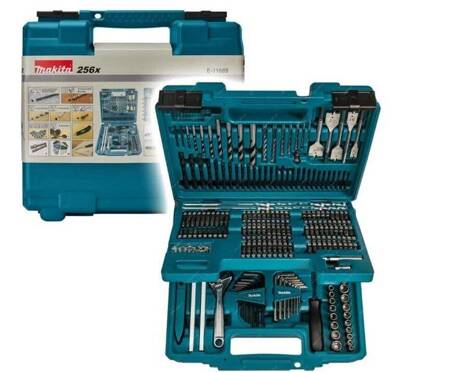 Zestaw MAKITA E-11689 Drill/Bitset 256pcs. (88381585019) - marka niezdefiniowana