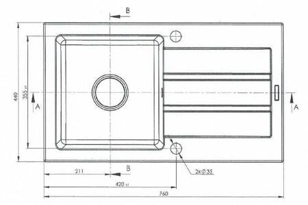 Zlewozmywak granitowy jednokomorowy z ociekaczem Maidsinks 76x44 1B 1D szary beton (Pyragranit; kolor szary)