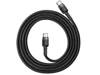 BASEUS Kabel USB Type C 1m Cafule PD 2.0 QC 3.0 60W (CATKLF-GG1) Gray+Black