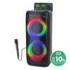 FUNBOX BT - Mocny głośnik Bluetooth 5.0 + EDR z dodatkową funkcją KARAOKE, TWS, MP3, USB, karty microSD, iluminacja RGB. Mikrofon kablowy w zestawie. Moc RMS 40W i PMPO 1000W