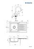Zlewozmywak granitowy z baterią 1-komorowy z ociekaczem (ZQZVA113) - Deante