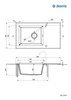 Zlewozmywak szklano-granitowy 1-komorowy z ociekaczem (ZSC GP2C) - Deante